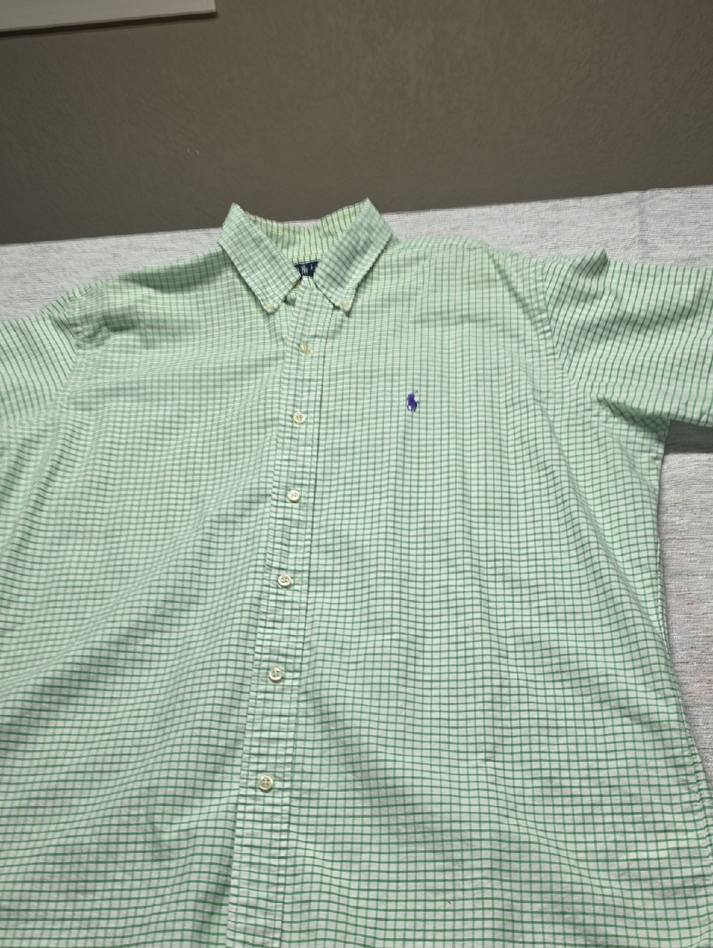 Polo by Ralph Lauren Light Green Check Button-Down Shirt